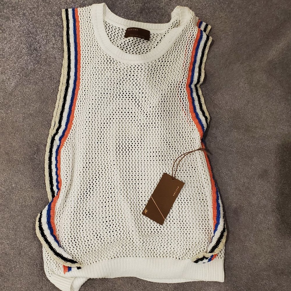 kerisma mesh vest with varsity stripe